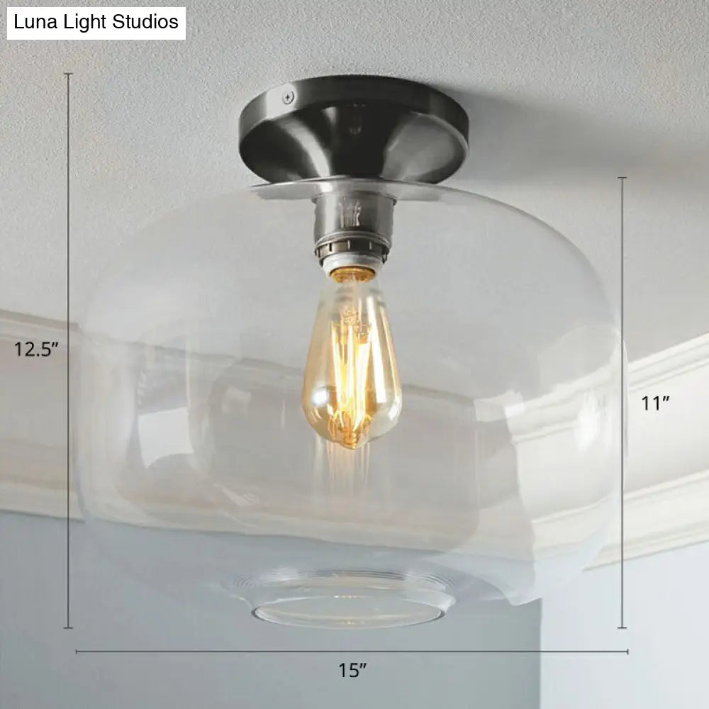 DecorBites™ DecorBites™ Geometric Glass Flushmount Light - Sleek and Simple Ceiling Fixture for Balcony and More