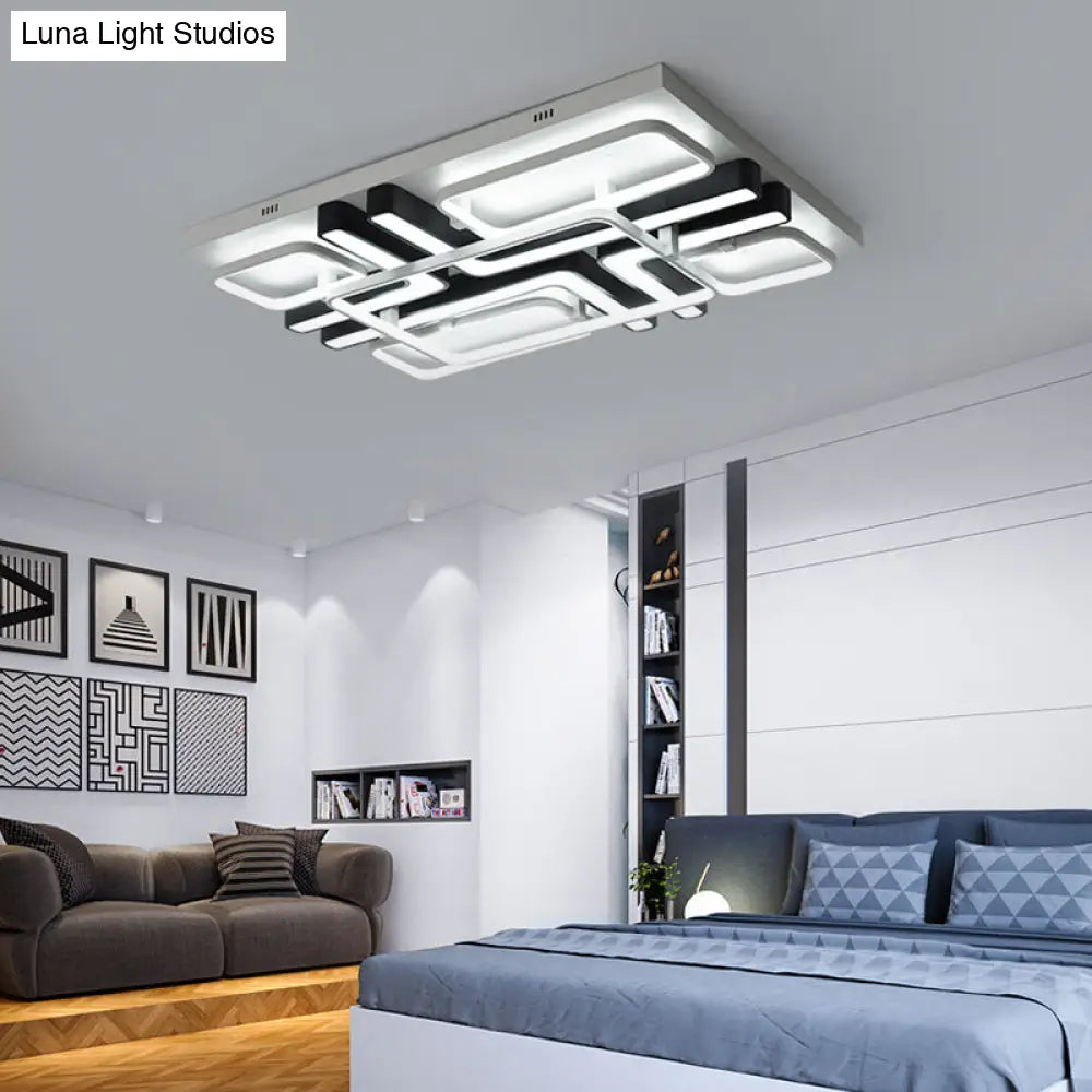 Lámpara de techo LED geométrica DecorBites™ en blanco y negro para espacios de vida modernos