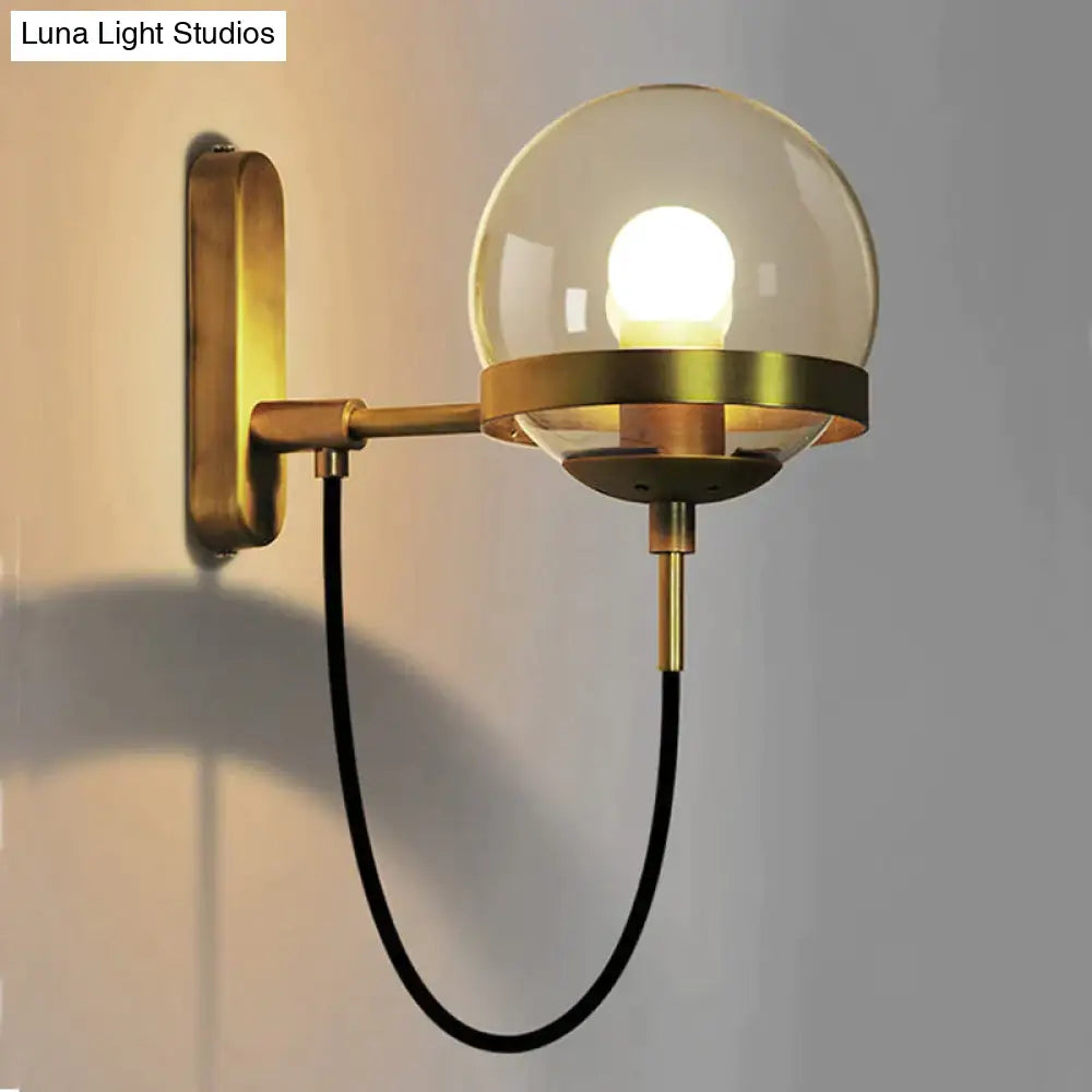 ديكوربايتس™ مصباح حائط نحاسي على شكل كرة زجاجية سحرية لغرفة الطعام وغرفة المعيشة وغرفة النوم والممر بجانب السرير ومصباح حائط فني على شكل كرة زجاجية