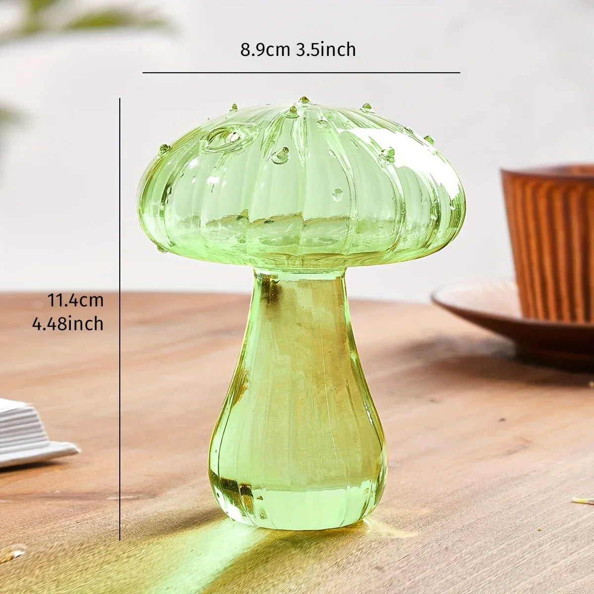 Glass Mushroom Hydroponic Planter for Home & Garden - Vase
