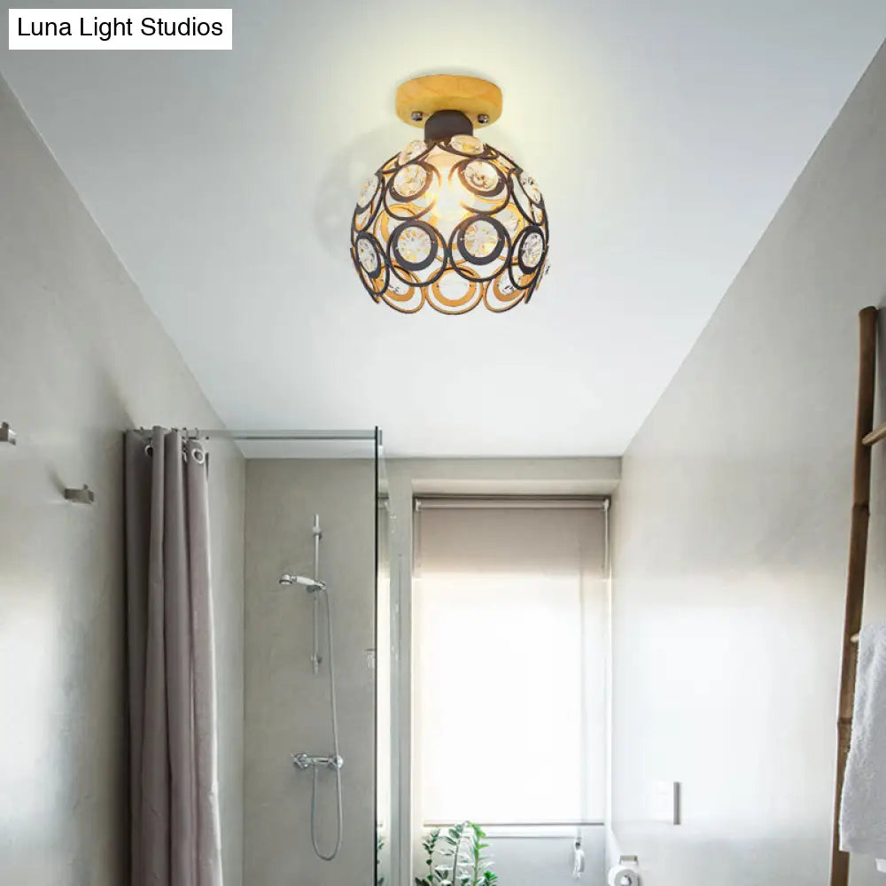 DecorBites™ DecorBites™ Global Metal Lampshade Nordic Flush Mount Lighting in Pink/Green/Gray for Foyer