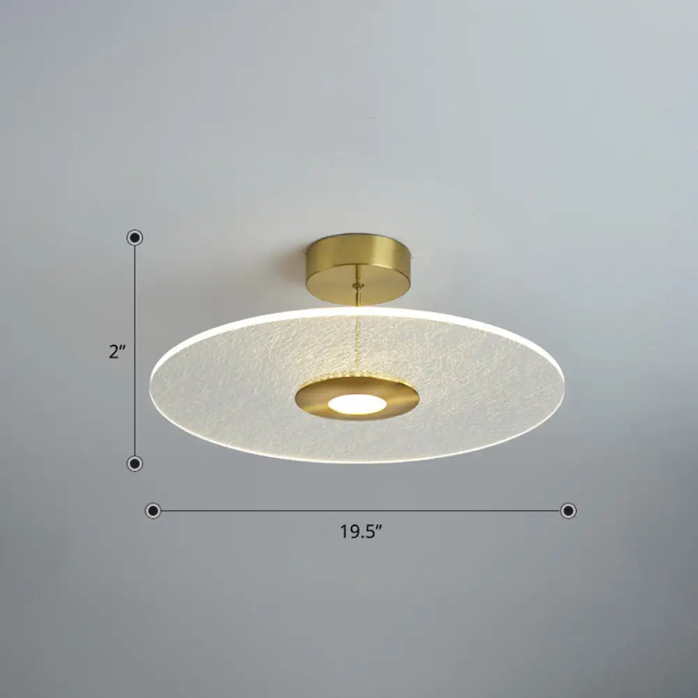 DecorBites™ DecorBites™ Gold LED Bedroom Ceiling Light: Simple Disk-Shaped Flush Mount