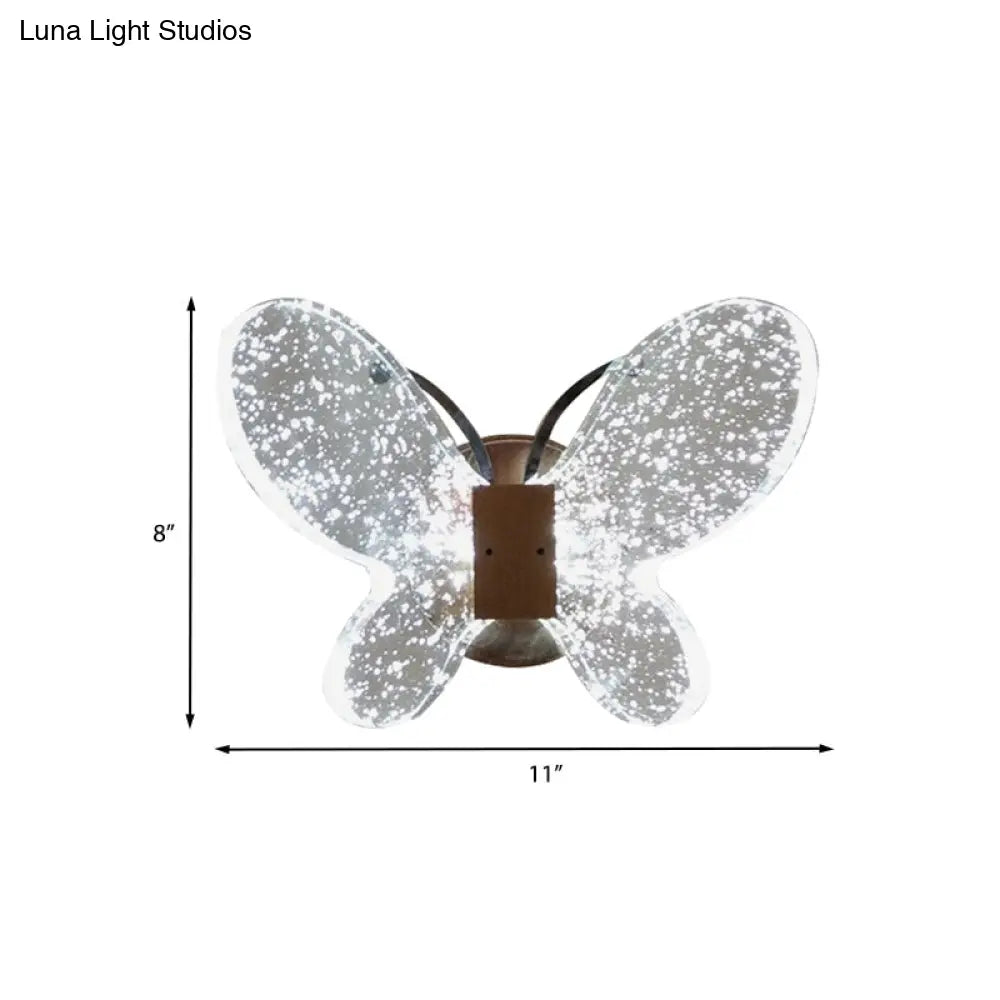 DecorBites™ Gold LED Butterfly Crystal Wall Sconce: Minimalist Lighting for Bedroom