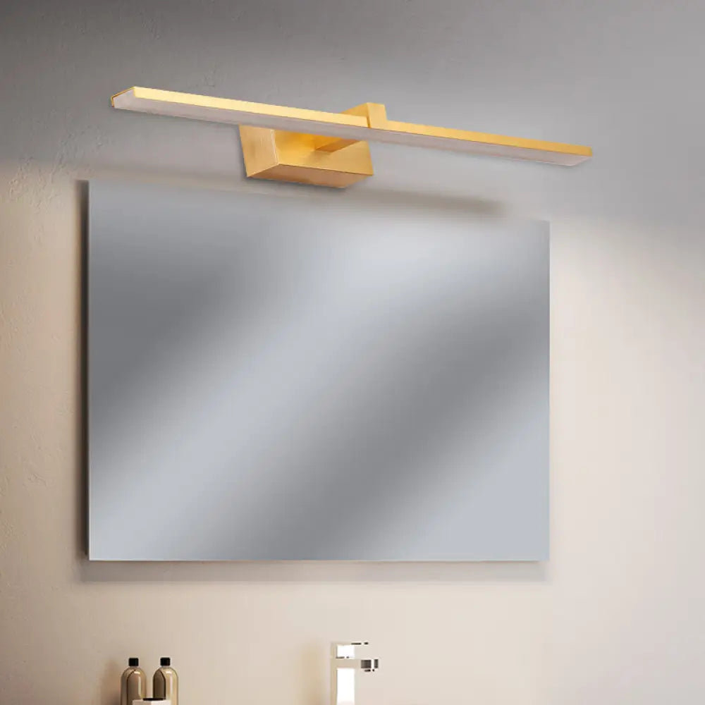 DecorBites™ DecorBites™ Gold LED Vanity Sconce: Simple Wall Mount Light with Warm/White Light & Metallic Shade