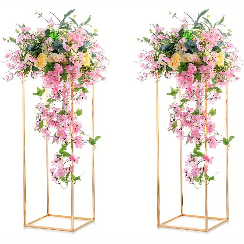 Gold Metal Vase Set for Home Events - 31.5 In-2pcs / United States - Vase