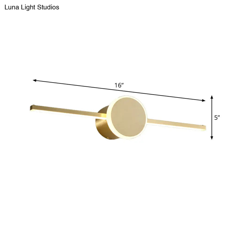 DecorBites™ DecorBites™ Gold Metallic LED Wall Sconce for Modern Washbasin Vanity Lighting