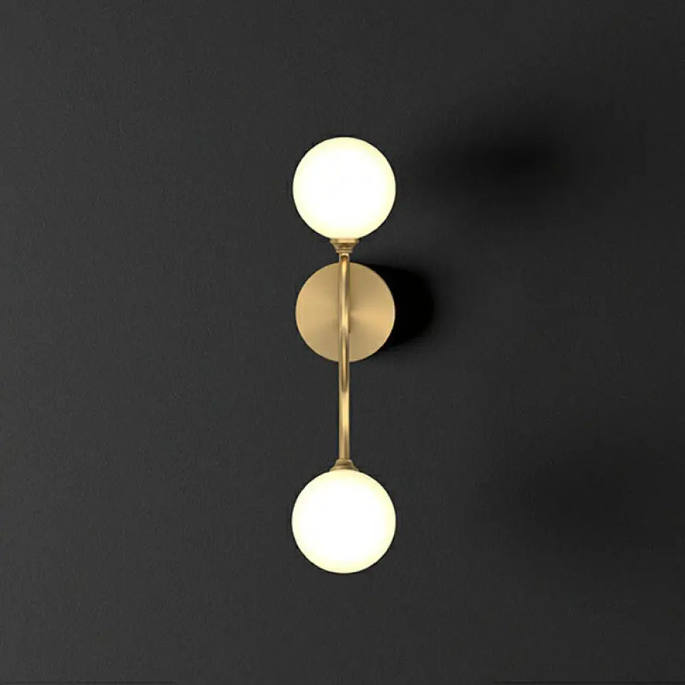 DecorBites™ Gold Spherical Artistic Wall Light with Milky Glass Shade - Stylish Wall Mounted Lighting Fixture