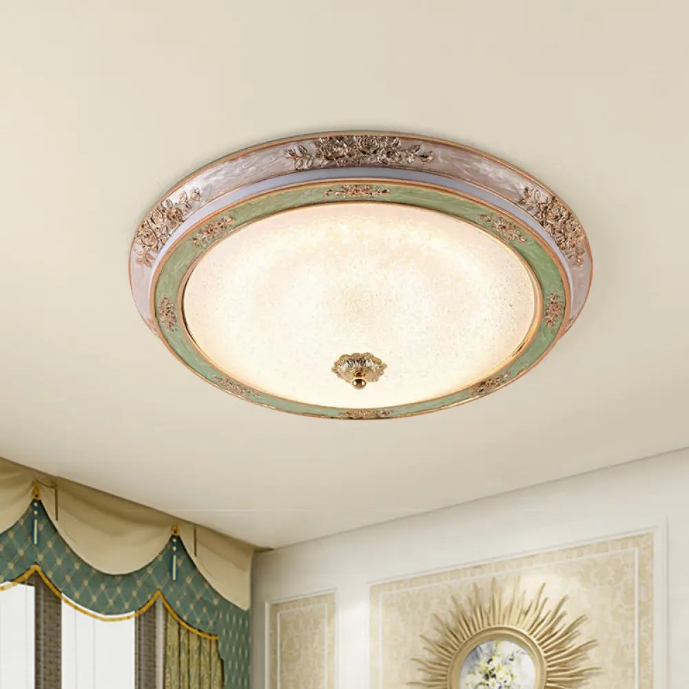 DecorBites™ DecorBites™ Green Seeded Glass Flush Mount LED Lamp in Warm/White Light, Available in 3 Sizes: 14", 16", 19.5