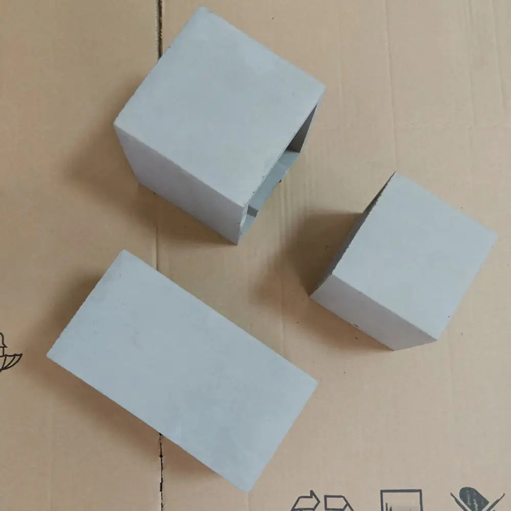 DecorBites™ Grey Flush Mount Wall Light Nordic 1 Head - Cube/Cuboid Cement - Up & Down Sconce Light for Stairs - 4"/5"/7" Wide