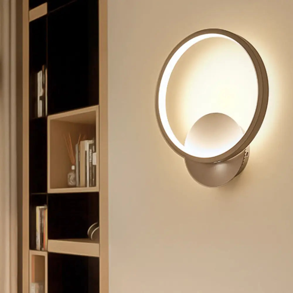 DecorBites™ Halo LED Wall Sconce Lighting - Minimalistic Acrylic Light in White for Living Room