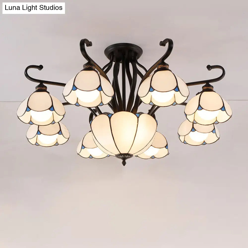 DecorBites™ Handcrafted Tiffany Glass Chandelier for Living Room Ceiling