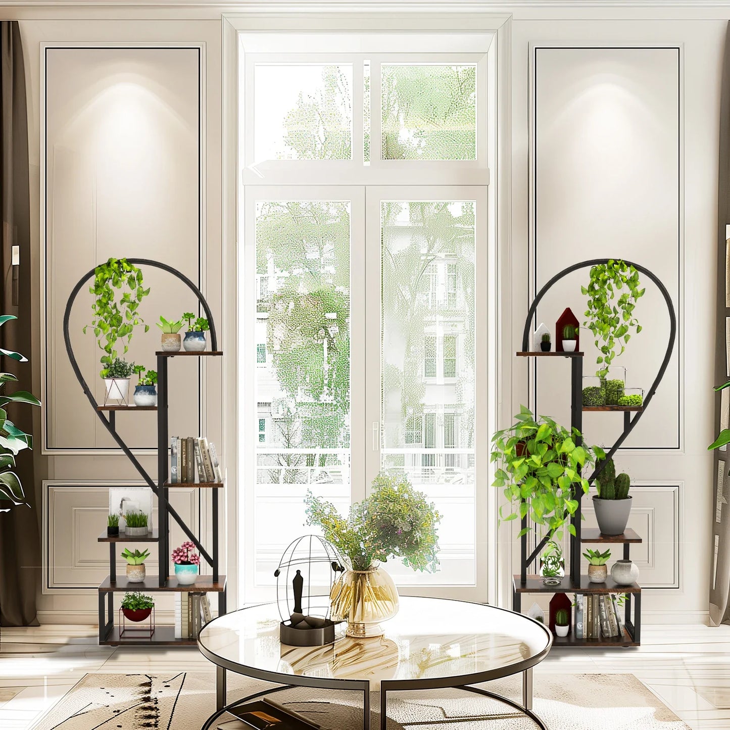 Heart Shaped 6-Tier Metal Plant Stand