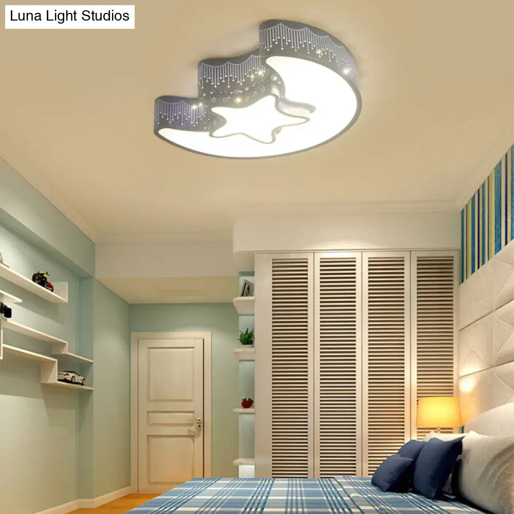 DecorBites™ DecorBites™ Hollow Star Moon LED Ceiling Lamp for Kids Room - Eye-Caring Cartoon Flush Mount Light