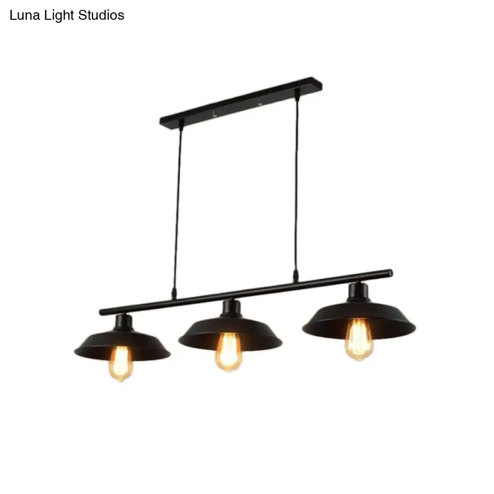 DecorBites™ Industrial Black Metal Pendant Lighting - 3-Light Island Fixture for Bedroom".