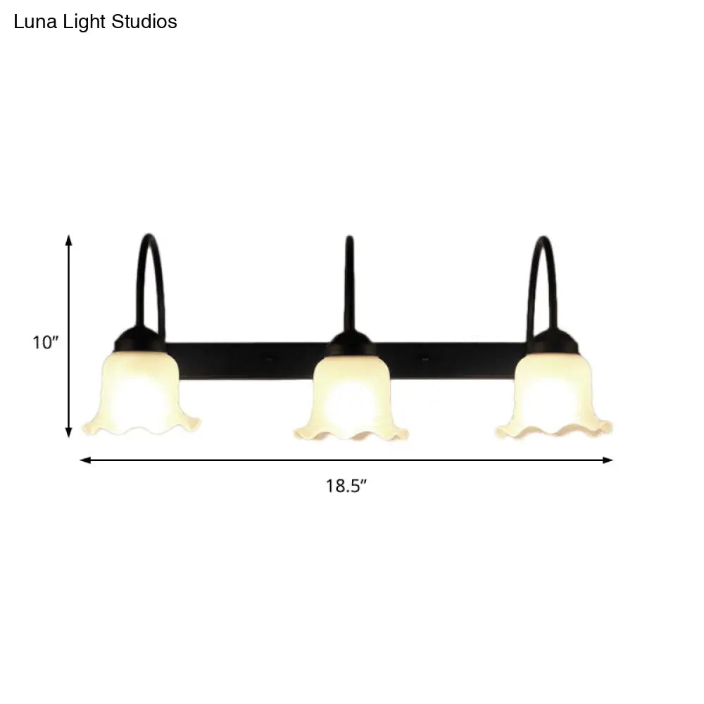 DecorBites™ DecorBites™ Industrial Black Wall Sconce with Opal Glass Shade for Living Room Lighting - 3 Bulb Fixture