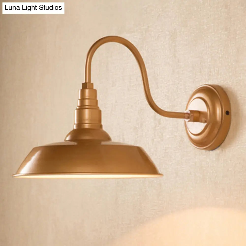 DecorBites™ Industrial Iron Wall Light Fixture - Single-Bulb Wall Mount Lighting, Pot Lid Design