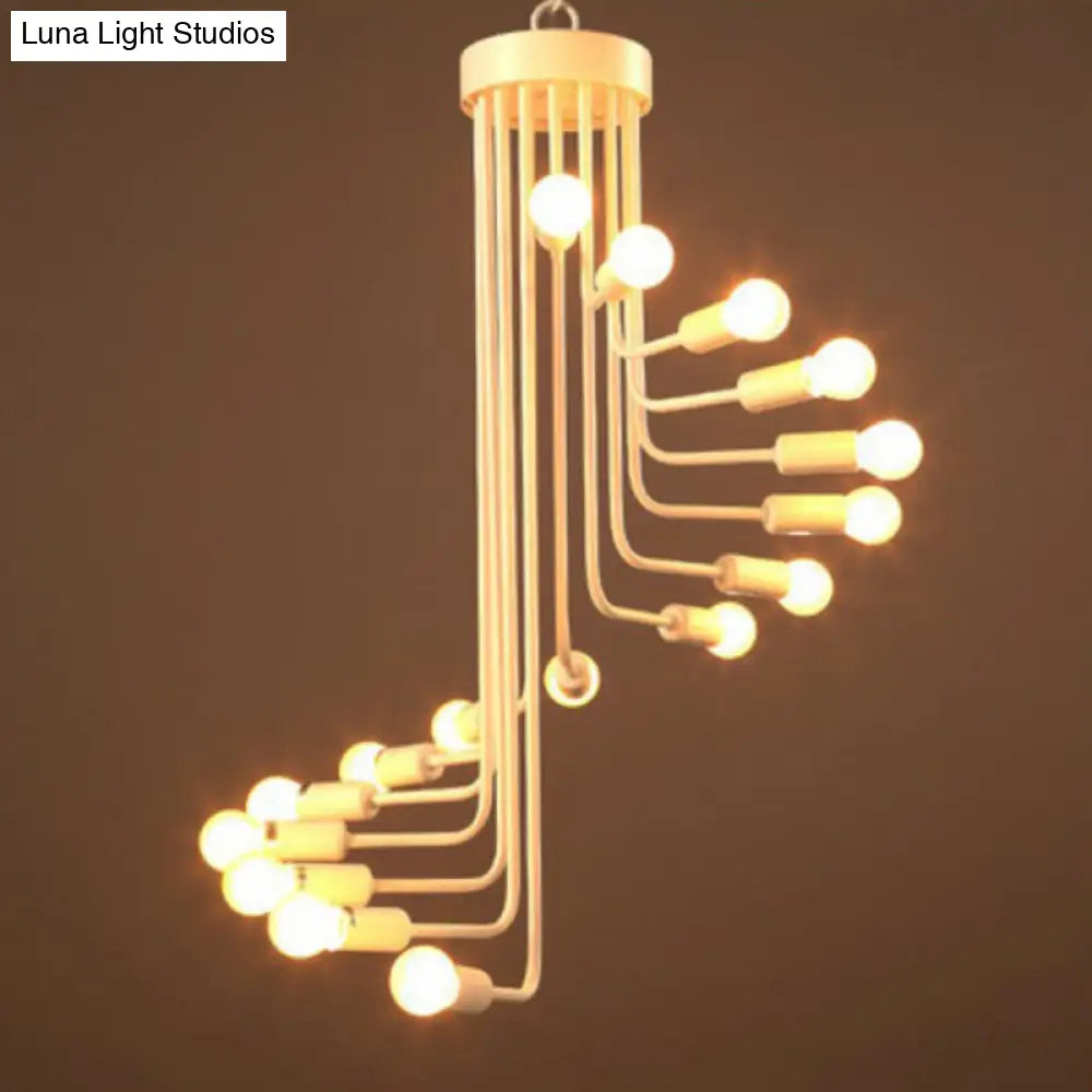 Iron Spiral Desk Pendant Light - Loft Style Ceiling Chandelier Fixture