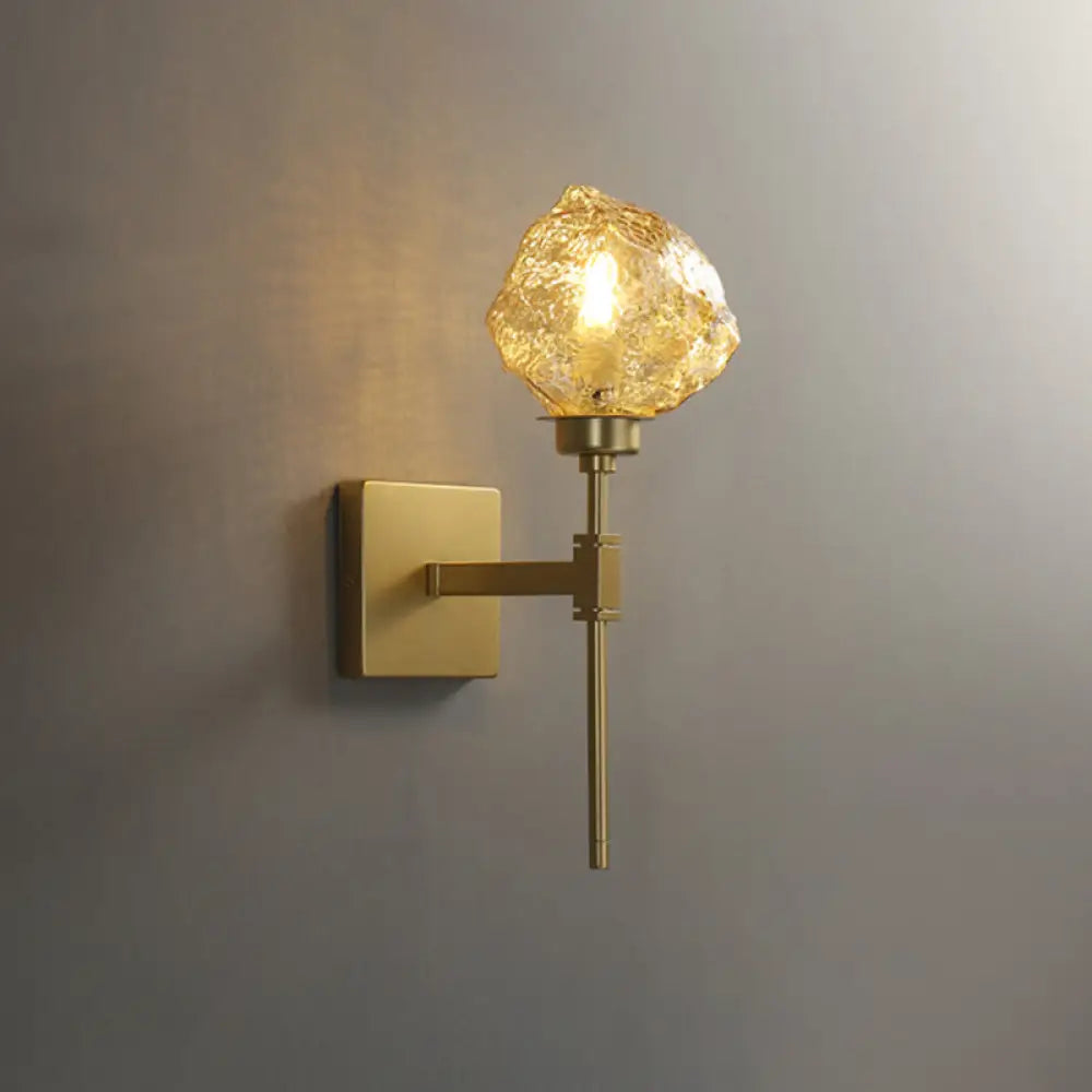 DecorBites™ Irregular Shade Wall Sconce - Modern Indoor Light Fixture with Amber/Smoke Gray Glass – 1 Head Lamp for Living Room