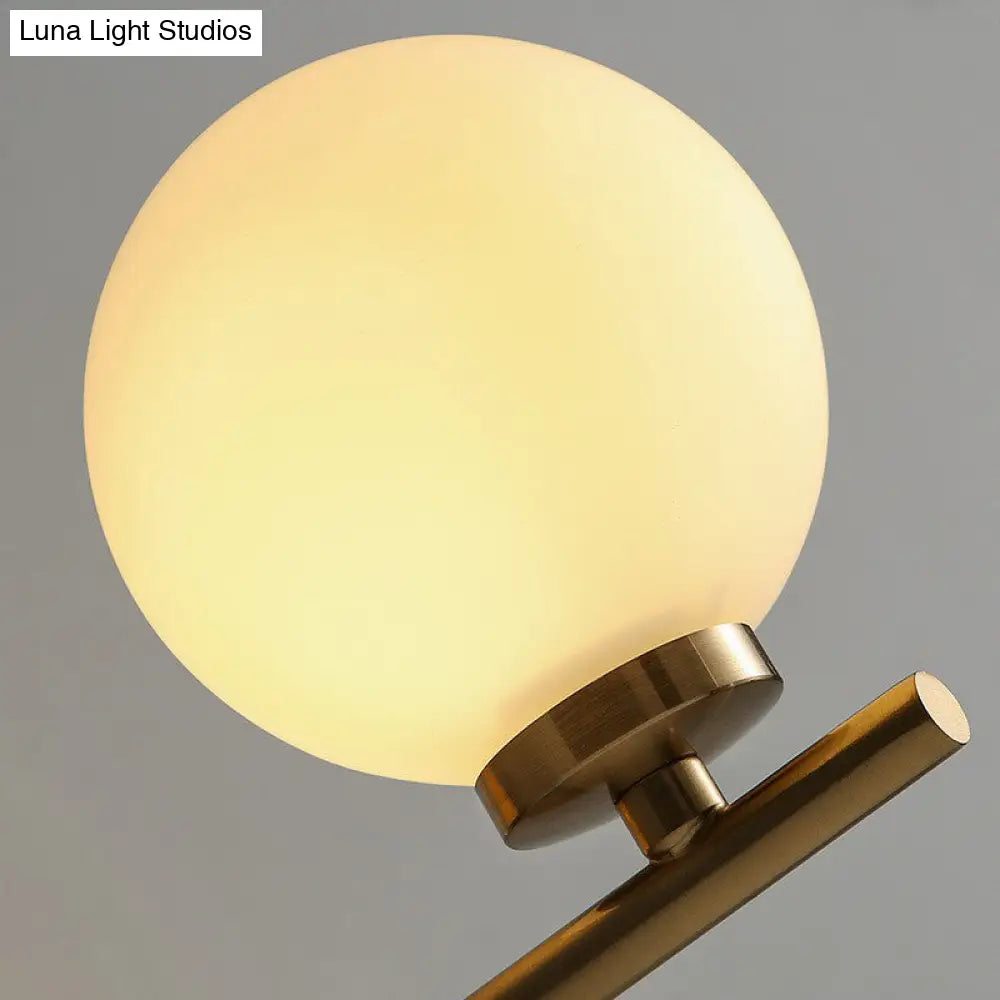 DecorBites™ Ivory Glass Single Wall Sconce with Gold Finish for Bedroom - Simple and Elegant