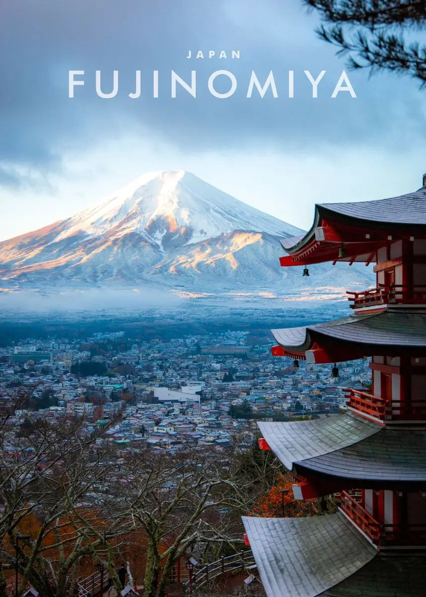 Japanese City Landscape Canvas Wall Art - Light Grey / 40x60cm No Frame - Posters