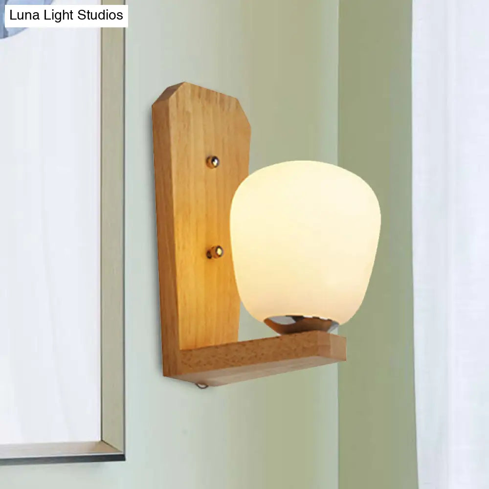 DecorBites™ DecorBites™ Japanese Milk Glass Wall Sconce Lamp - Elegant 1-Light Ball Shape in White for Hotel Dining Room