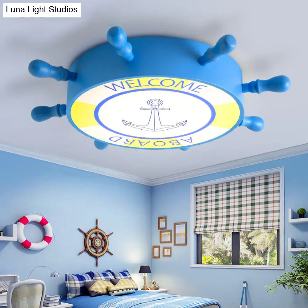 DecorBites™ DecorBites™ Kid Bedroom Ceiling Light: Acrylic Seaside Flush Mount in Blue