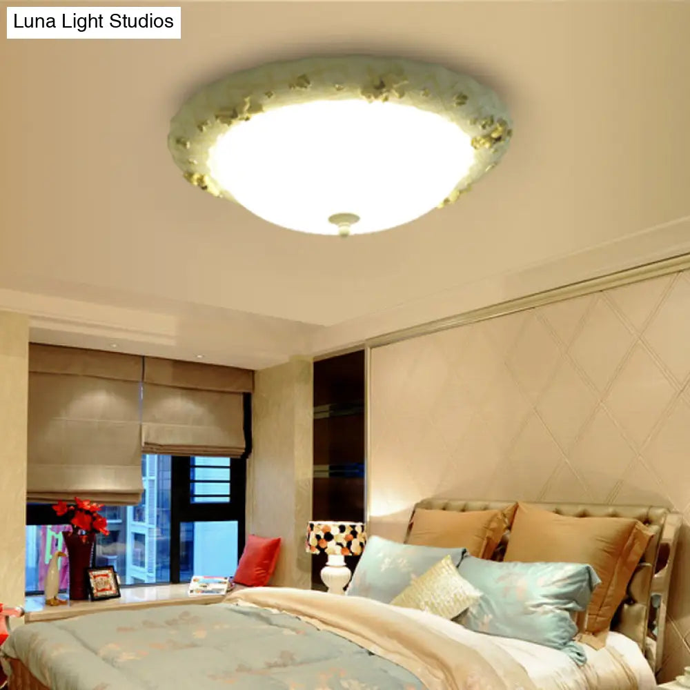 DecorBites™ DecorBites™ Kids Bear Flush Mount Ceiling Light for Baby Bedroom - White Fluted Glass Lamp