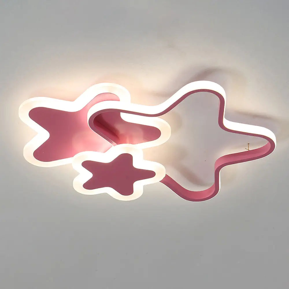 DecorBites™ DecorBites™ Kid's Cartoon Star LED Flush Mount Ceiling Light Fixture - Metal Children's Room Lighting