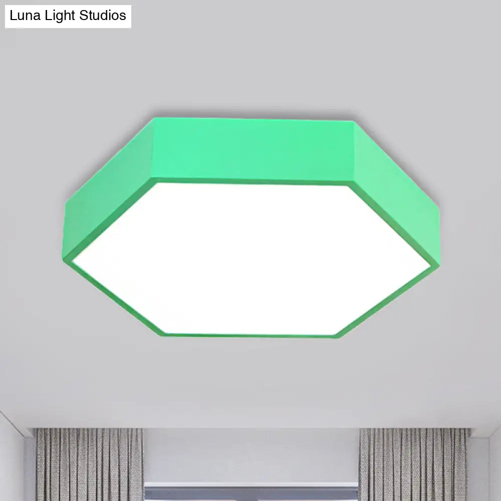 DecorBites™ DecorBites™ Kids' Metal Acrylic Hexagon Flush Ceiling Light - Simple LED Lamp for Living Room