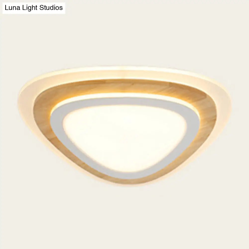 DecorBites™ Kids Room LED Flush Mount with Creative Acrylic Light and Nautical Theme in Wood Finish - Flush Ceiling Light