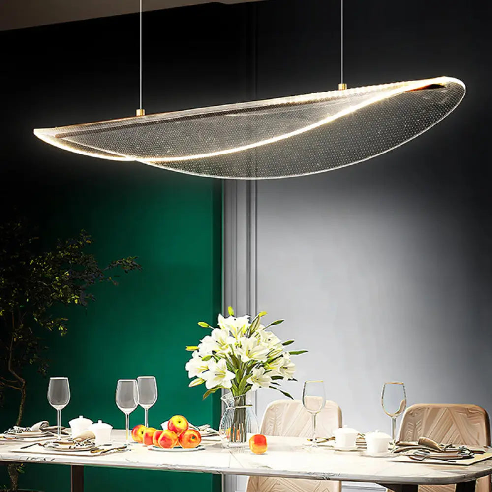DecorBites™ Leaf Shaped Acrylic LED Suspension Light - Natural Elegance for Dining Room