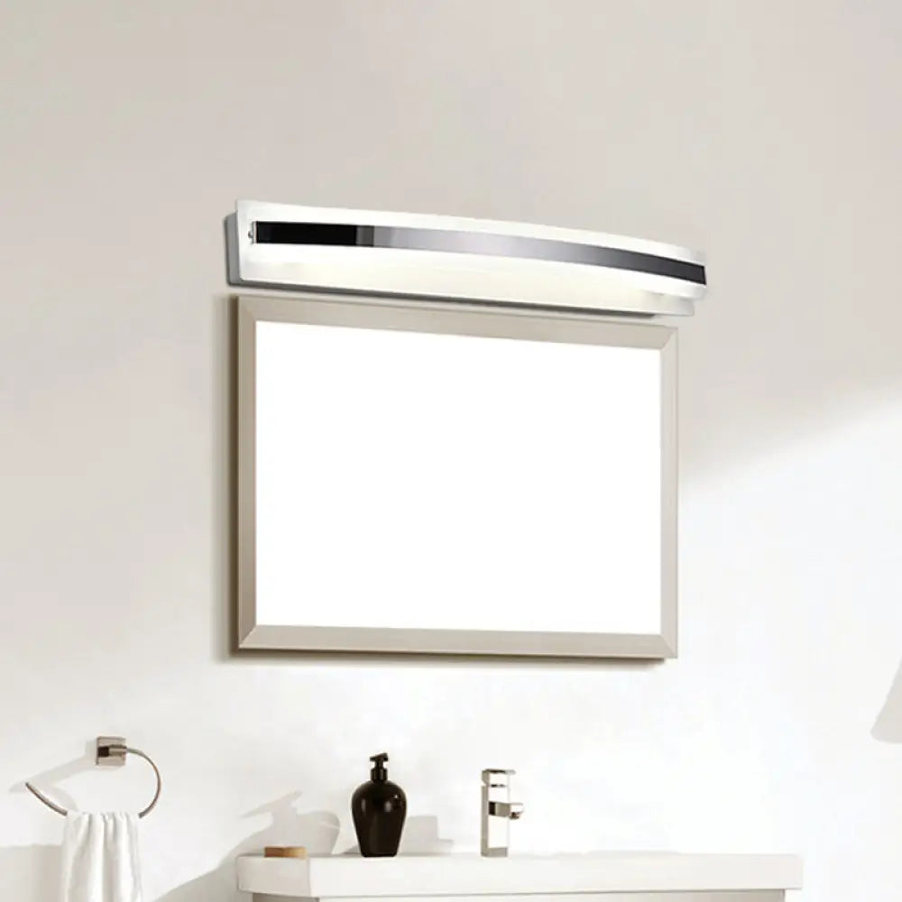 DecorBites™ LED Acrylic Vanity Light in Chrome: Streamlined Wall Lighting Solution for Warm/White Bathroom Ambiance