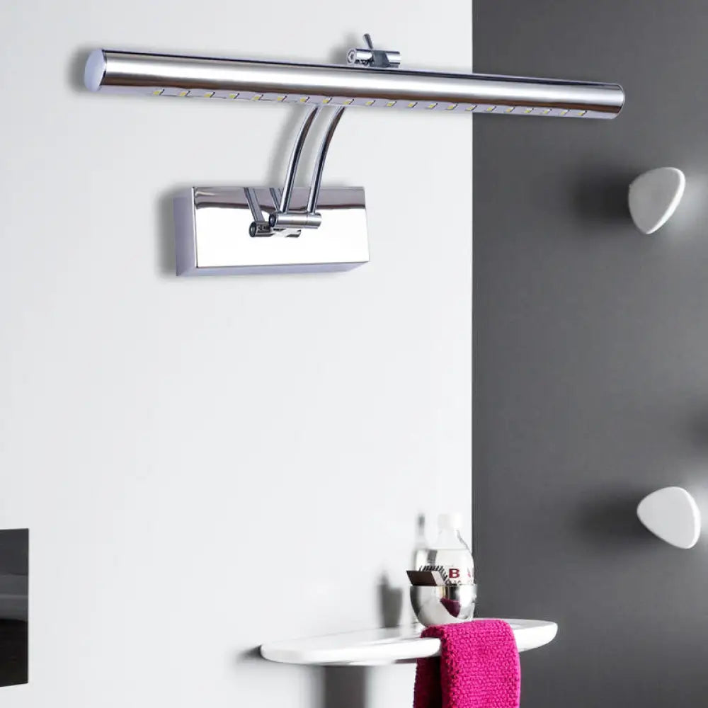 DecorBites™ LED Bathroom Wall Lamp with Tubular Metal Shade - Chrome/Gold Finish, 16"/21.5" Wide