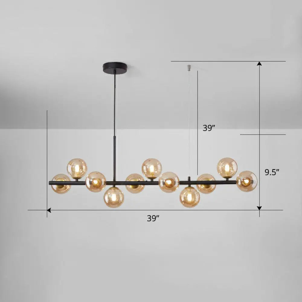 DecorBites™ LED Island Pendant Light: Postmodern Glass Bubble Lamp for Dining Room