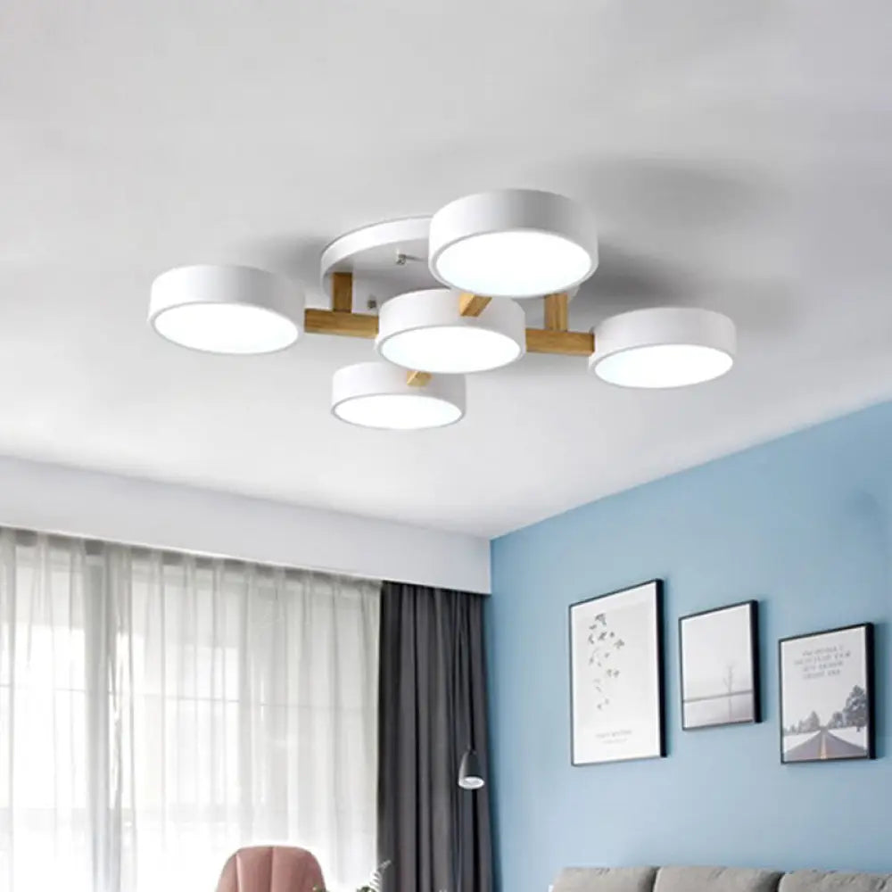 DecorBites™ DecorBites™ LED Round Semi Flush Ceiling Light - Nordic Metal Bedroom Fixture