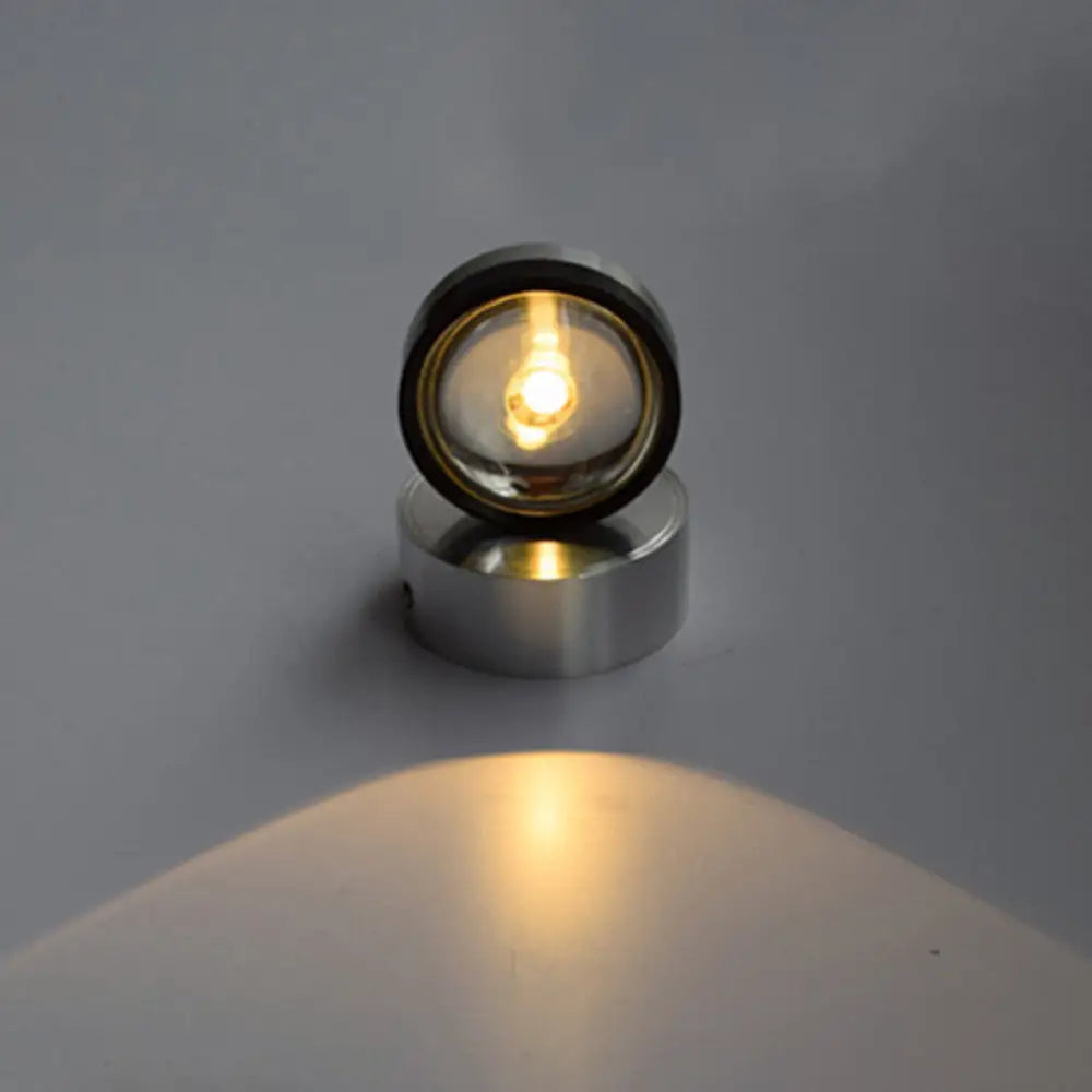 DecorBites™ LED Silver Finish Bedroom Wall Sconce with Crystal Shade - Warm & White Lighting