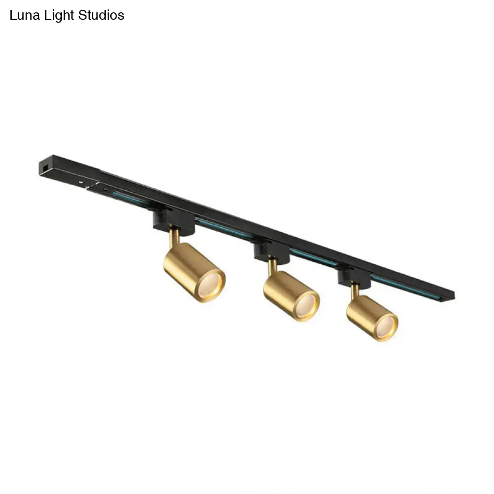 DecorBites™ DecorBites™ LED Tube Spotlight Track Lighting - Postmodern Metal Black & Gold Semi-Flush Ceiling Light