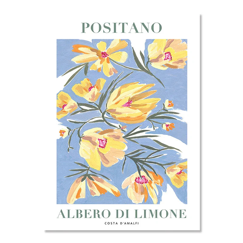 Lemon Flower Vintage Plant Canvas Wall Art - plum / 21x30cm No Framed - Posters