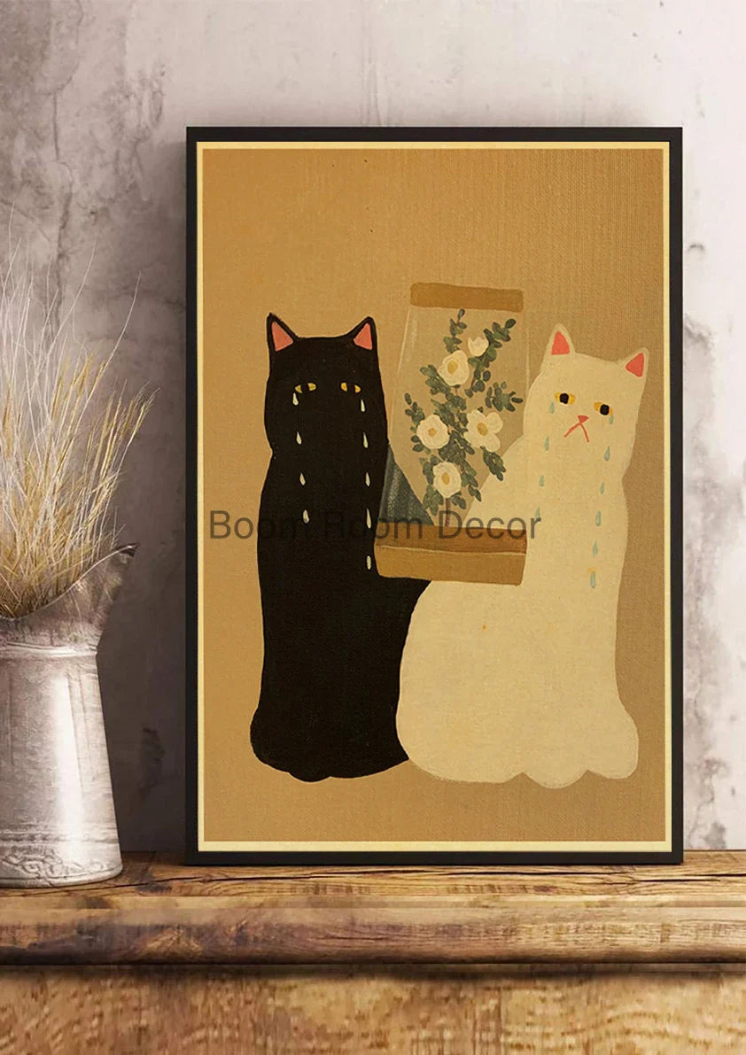 Lover Cat Paper Poster for Home Decor - Z163 23 / 30x21cm - Posters