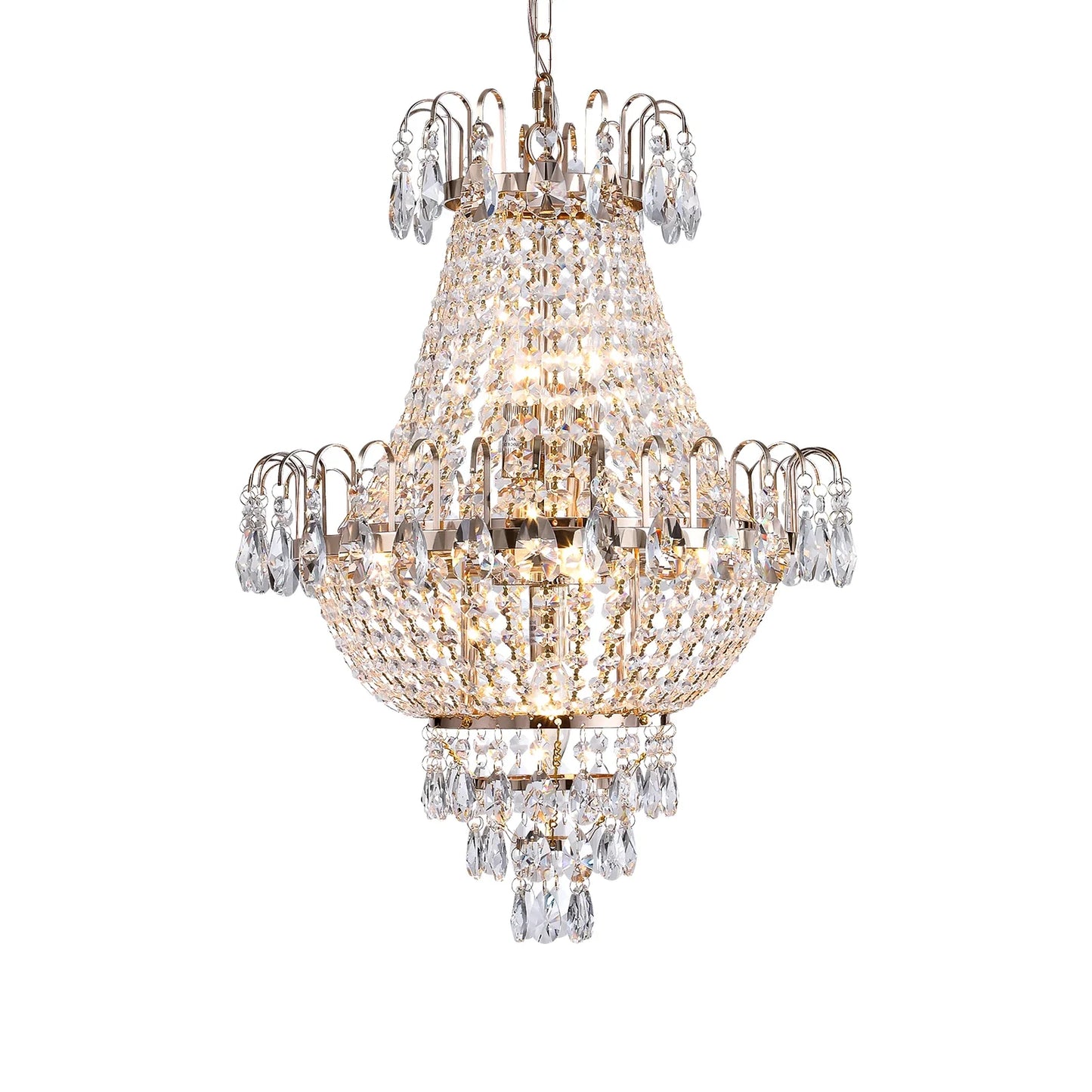 Luxury Crystal Chandelier Copper Color 7-Light Fixture - United States - Chandelier