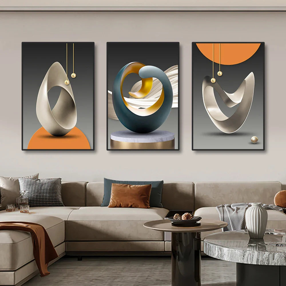 Luxury Geometric Canvas Prints Set