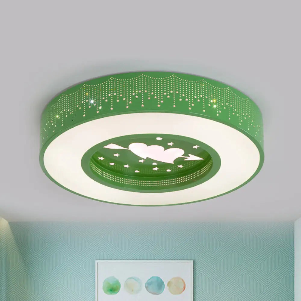 DecorBites™ DecorBites™ Macaron Acrylic LED Ceiling Lamp - Blue/Yellow/Green, 16"/19.5"/23.5" Round Flush Mount, Bedroom Lighting