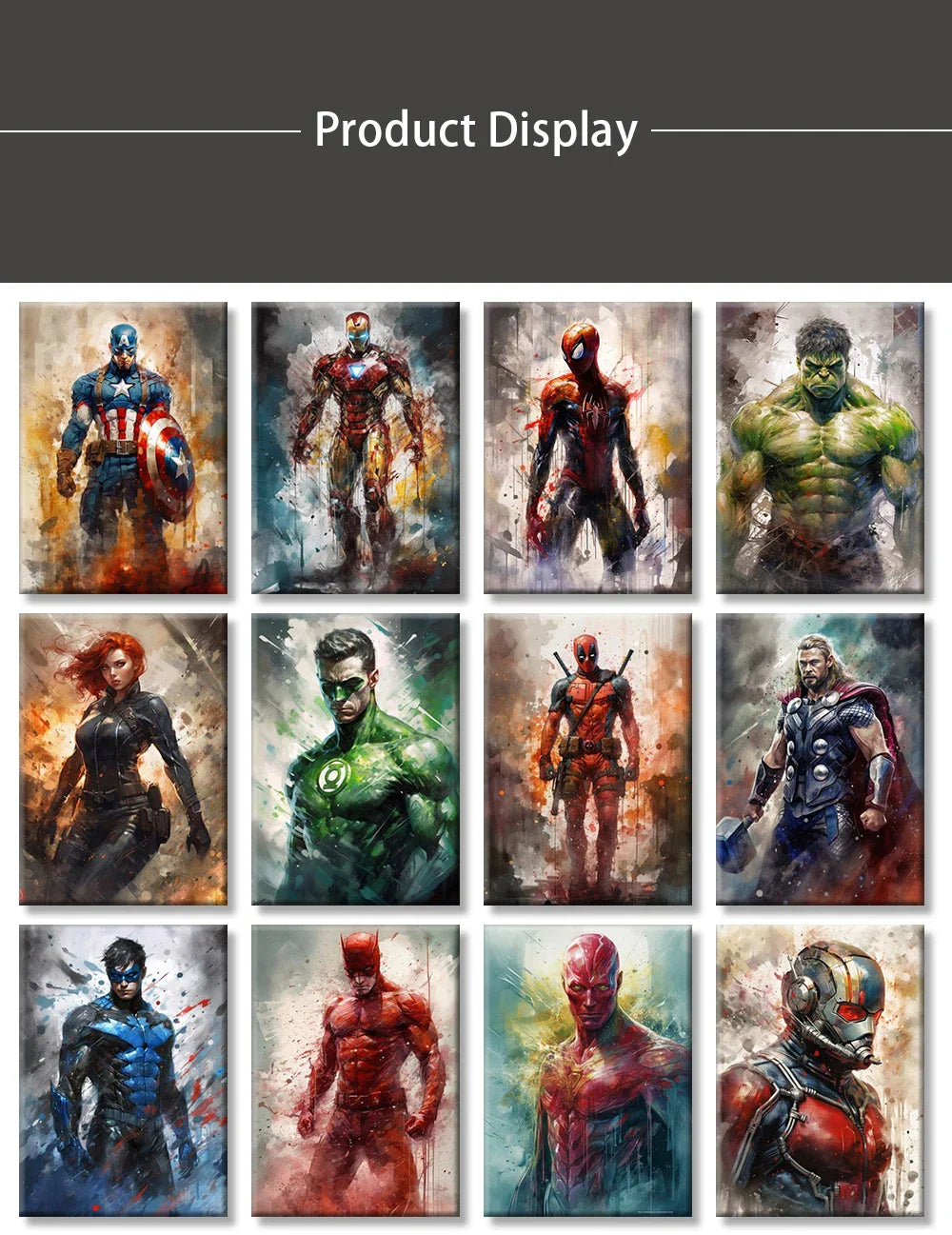 Marvel Canvas Wall Art Print - Superhero Poster - Posters