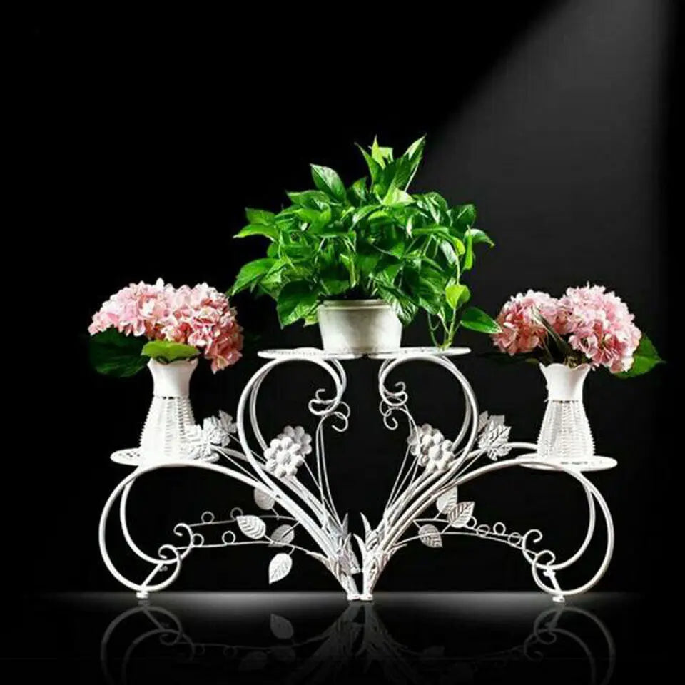 Metal Plant Stand Set for 4 Potted Flowers