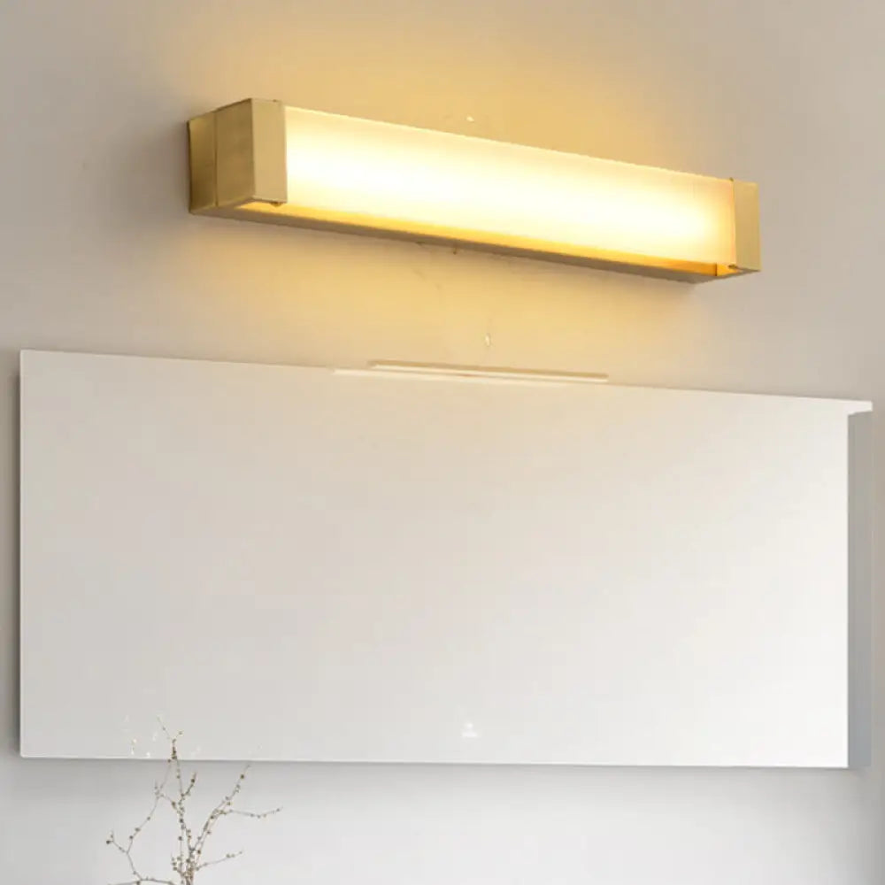 DecorBites™ DecorBites™ Minimal Brass Vanity Light Fixture with LED Washbasin Sconce, Rectangular Acrylic Shade - 12"/16.5" Wide