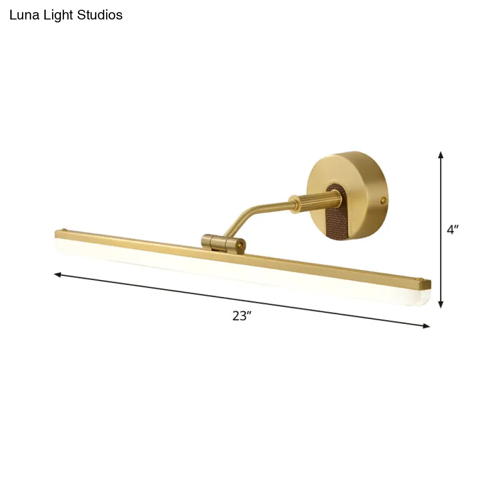 DecorBites™ DecorBites™ Minimal Gold LED Bathroom Wall Sconce with Adjustable Vanity Light and Acrylic Shade