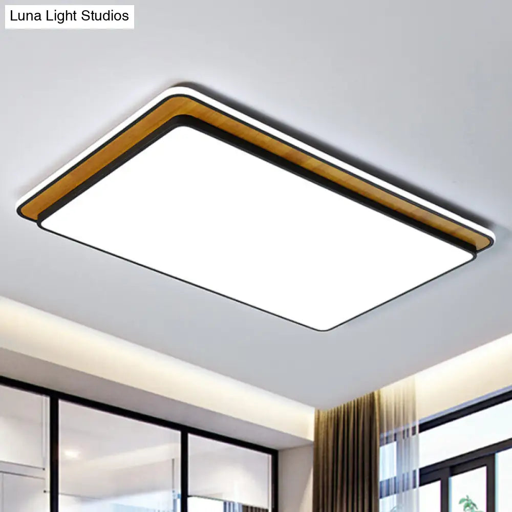 DecorBites™ DecorBites™ Minimal LED Metal Flush Mount Ceiling Lamp in Black/White - White/Warm Light