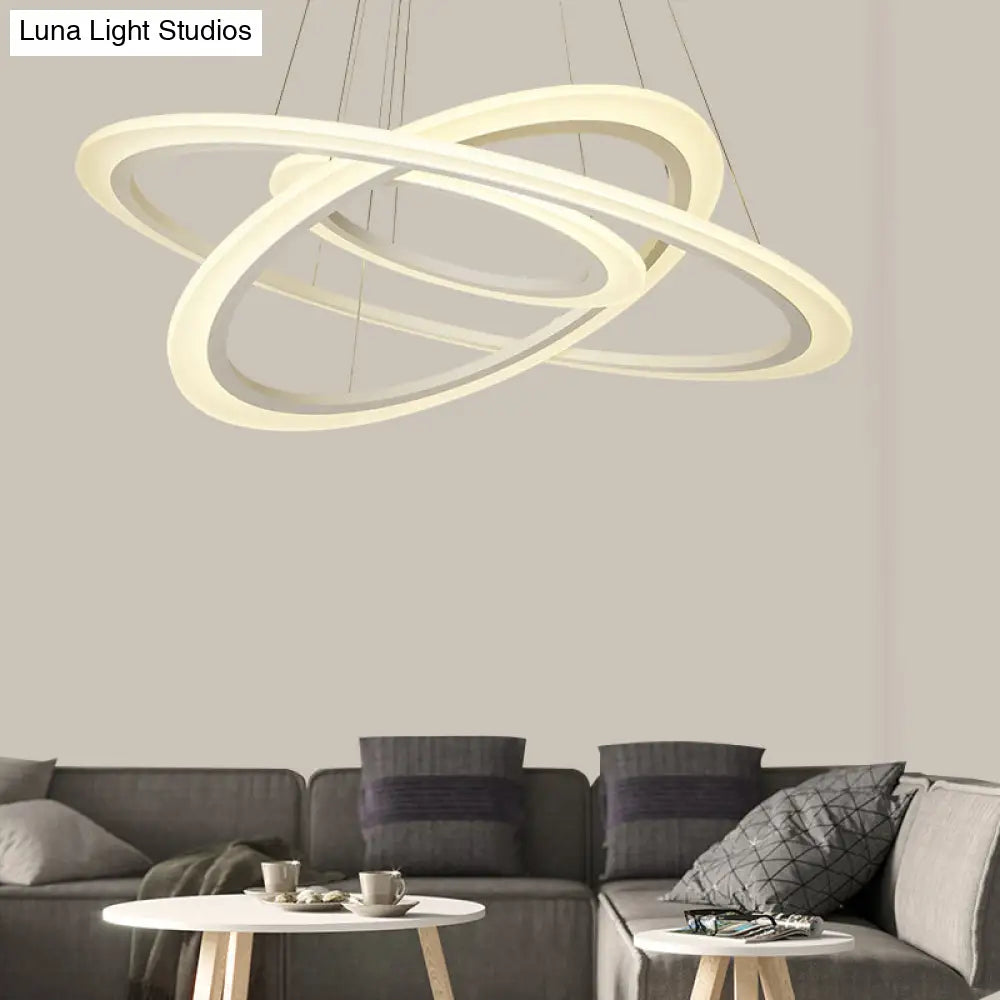 Lámpara colgante circular minimalista: Lámpara LED acrílica blanca para comedor
