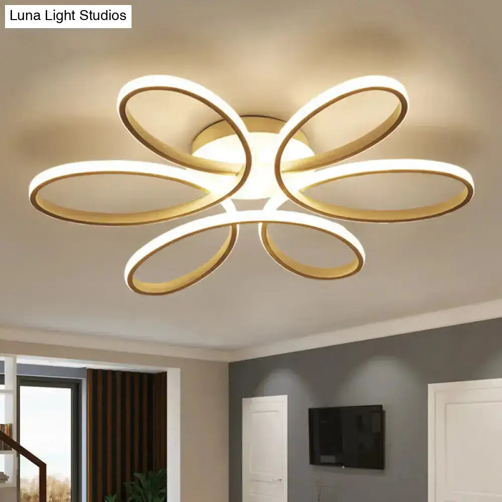 DecorBites™ DecorBites™ Minimalist Flower-Shaped Flushmount Acrylic LED Ceiling Light in White