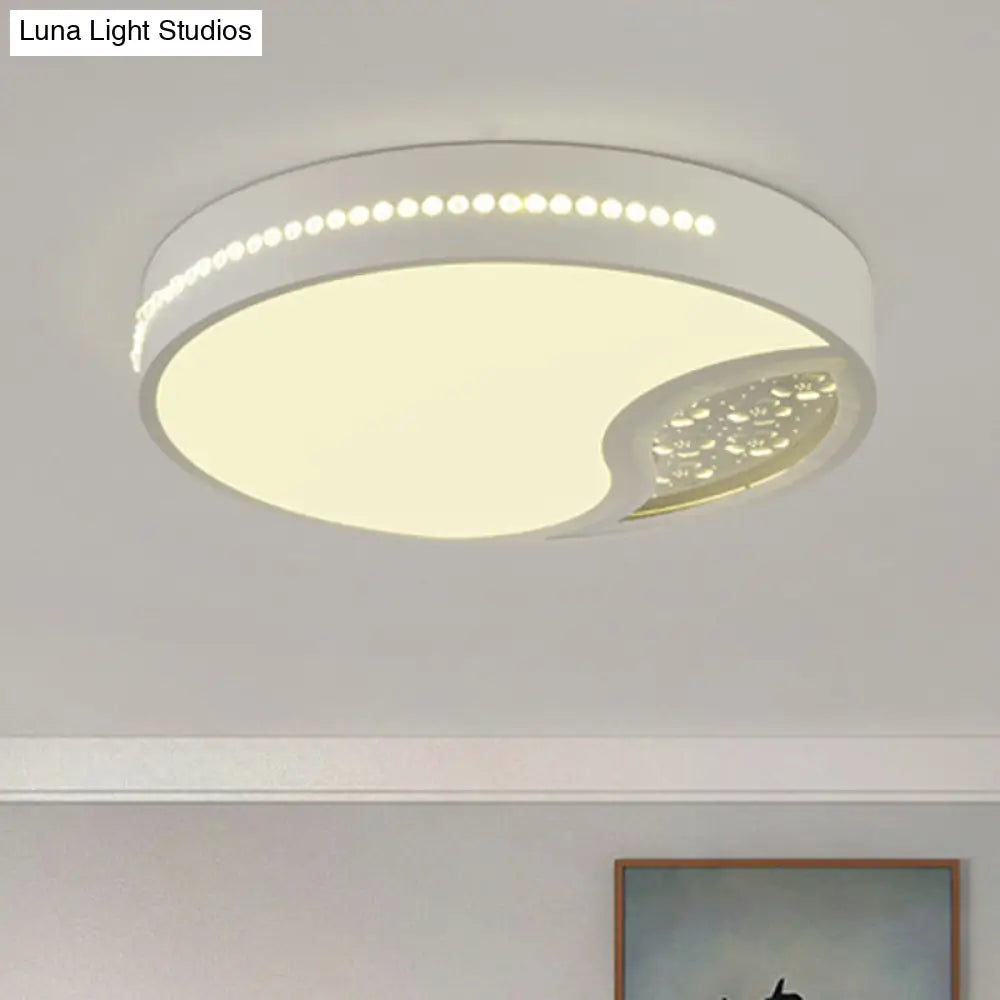 DecorBites™ DecorBites™ Minimalist Gray Drum Acrylic LED Ceiling Light for Bedroom - Flush Mount, 19.5"/31" Wide